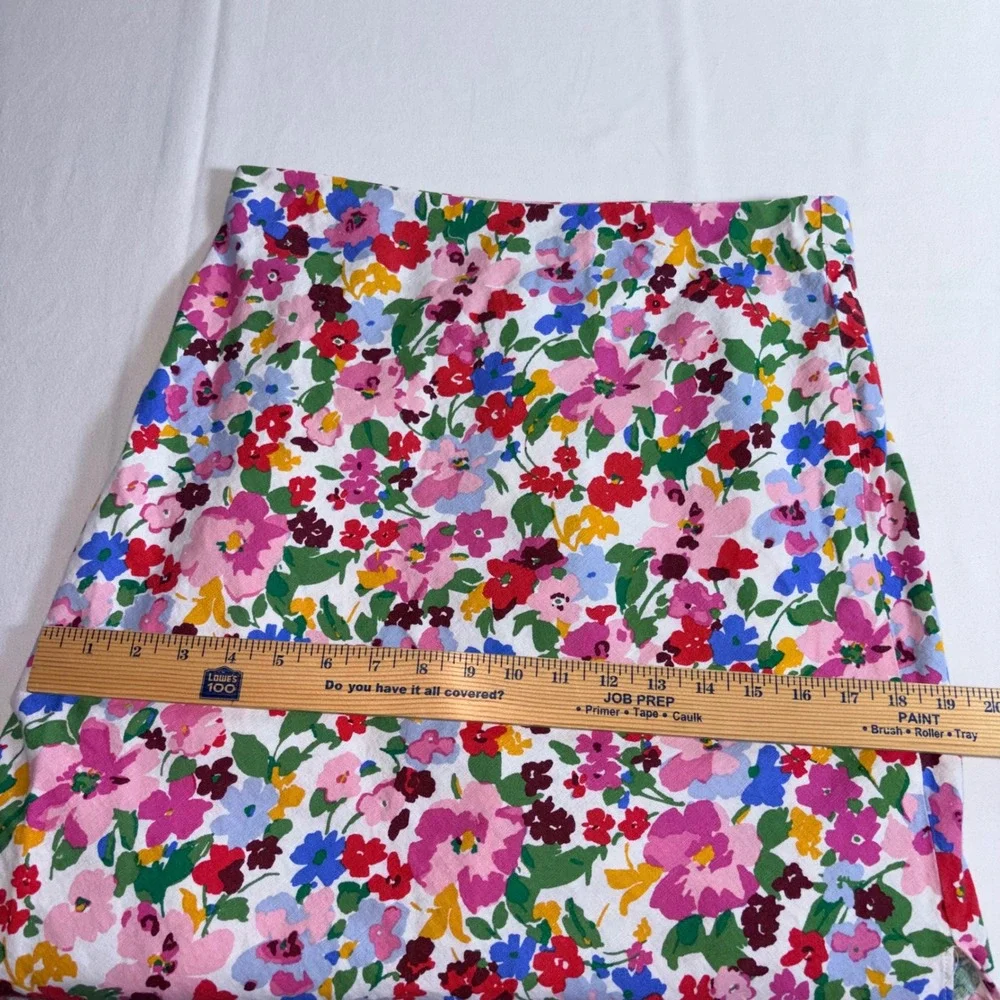 J. Crew Pink Floral Midi Skirt